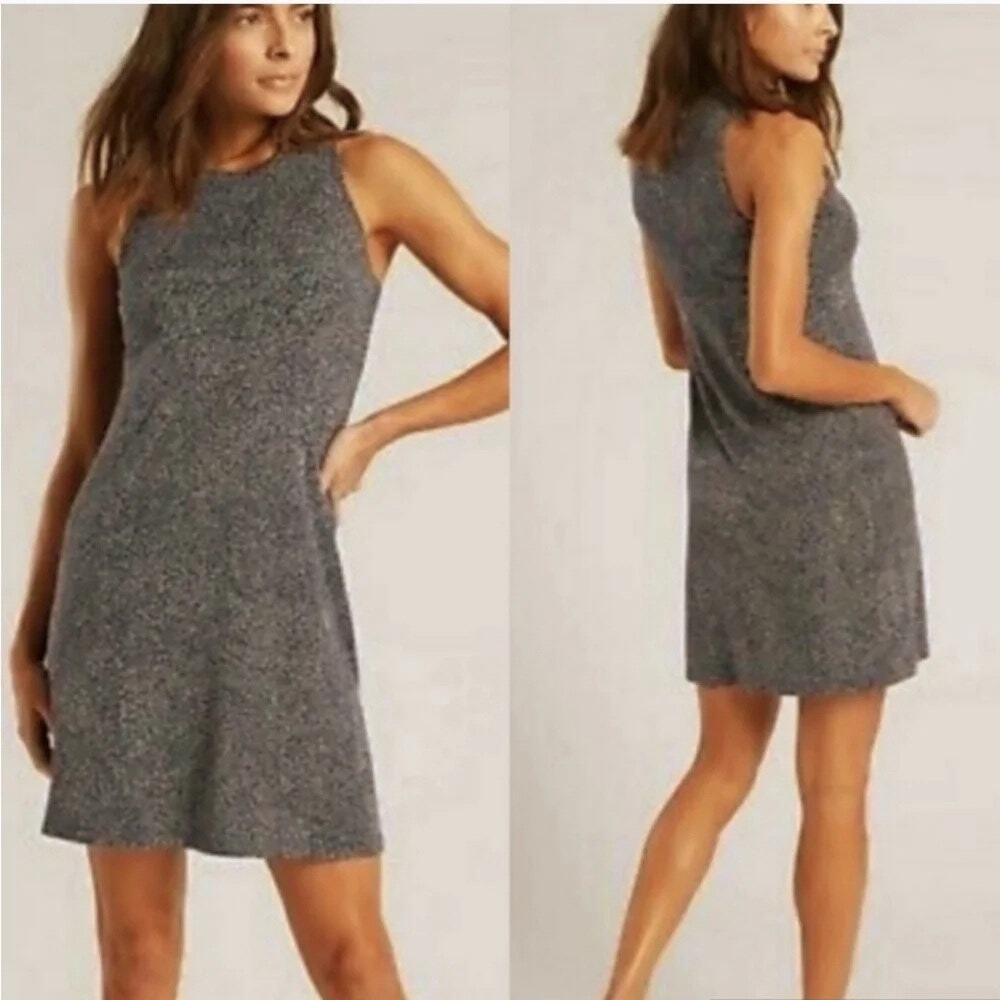 Athleta Santorini Dress Womens Large Tall Sage Green Navy Thera Print Sporty